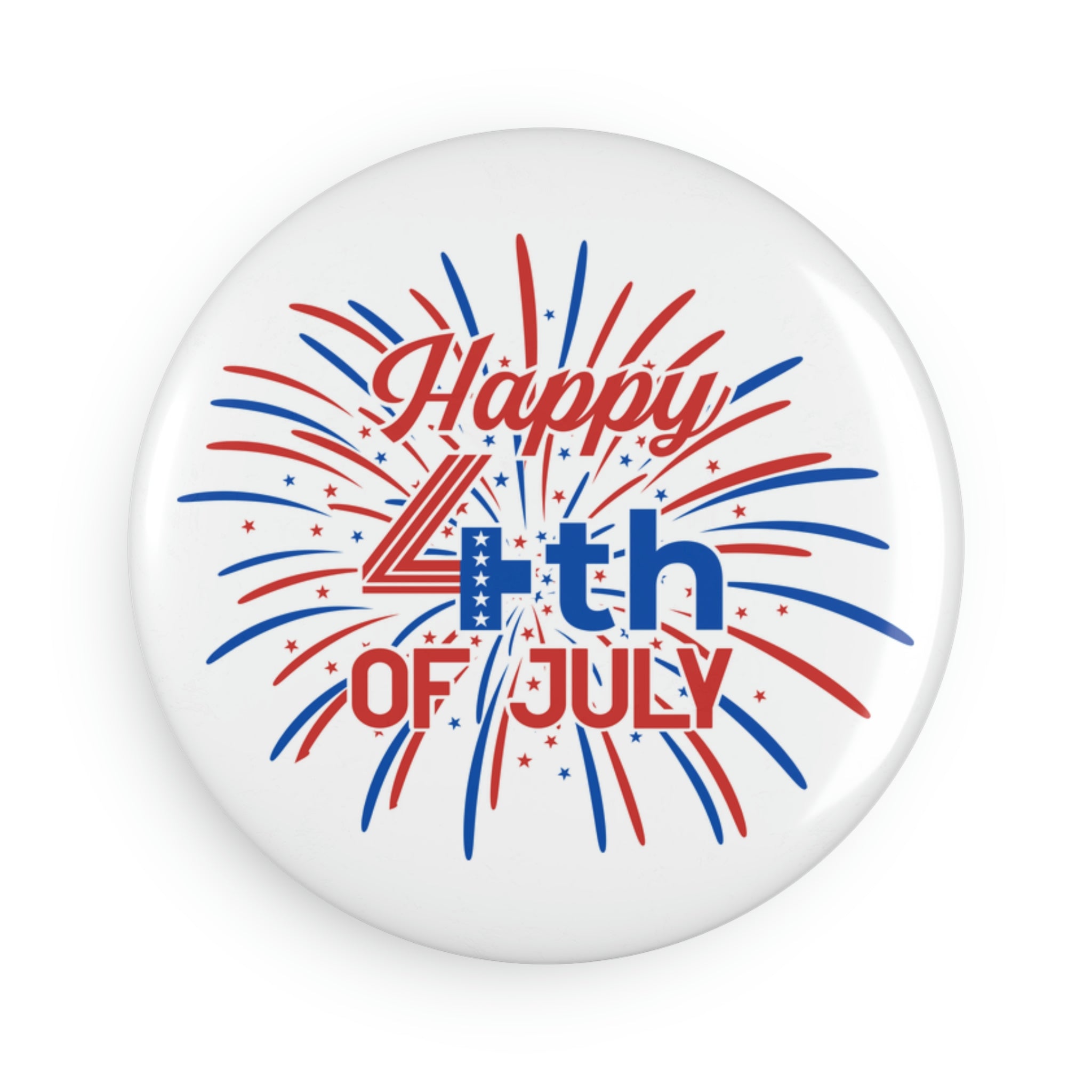 4th Of July Button Magnet (Round)